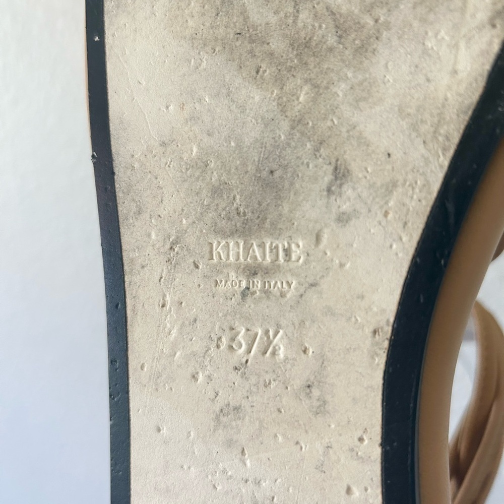 KHAITE Alba Leather Wraparound Platform Sandals in Tan - Picture 11 of 14